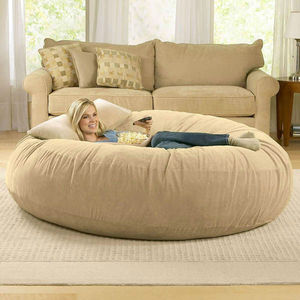 Sillón Puff Redondo Moderno Rojo en Oferta, Sofá Cama de Poliéster Suave para Dormir, Uso Interior/Exterior - Product Image 2