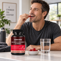 Gummies de créatine OEM ODM, créatine monohydrate, saveur orange, supplément nutritionnel quotidien, fabricant de marque privée, sur mesure