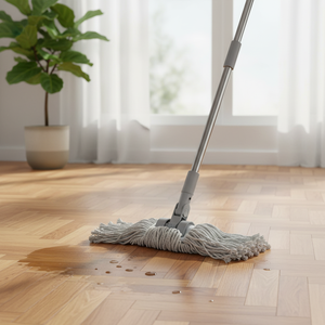 Gizmop Mopa Húmeda de Microfibra y Algodón de 300gr para Parquet y Pisos de Madera, con Sistema de Autoescurrido, Antibacteriana, Sostenible, Duradera y Reutilizable - Product Image 3