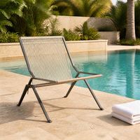 Fauteuil de loisirs minimaliste, design tressé en corde, en acier inoxydable, style Bauhaus, fauteuil inclinable individuel pour salon