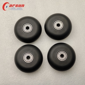 CARSUNプラスチックソリッド<span class=keywords><strong>PU</strong></span>ホイール64x24mmブラックポリウレタンタイヤ608ダブルボールベアリング