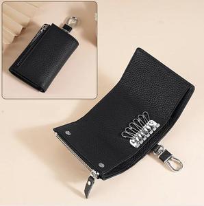 Porte-clés multifonctionnel en cuir véritable pour femmes, portefeuilles minimalistes pour femmes, porte-monnaie pour femmes - Product Image 6