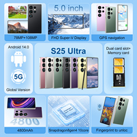 Meilleur prix Smartphone 5G S25 Ultra Mini 16+1 To de stockage Android 14 Processeur Deca Core 5 pouces Téléphones portables 5G mondiaux débloqués pas chers