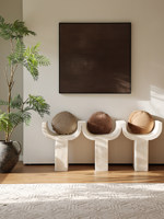 Banc long moderne Wabi-sabi en fibre de verre, chaise longue créative en FRP en forme de vague pour boutique de vêtements, hôtel, hall de villa