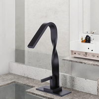 Robinet de lavabo de haute qualité avec design en spirale pour évier, mitigeur monocommande à poser sur le comptoir