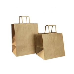ถุงกระดาษคราฟท์หูหิ้วขนาดกลางแบบเรียบสำหรับใส่สินค้า - Product Image 1