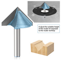Fraise CNC à angle de 90° pour rainurage du bois, 2 dents, non revêtue, 55HRC, personnalisable OEM/ODM