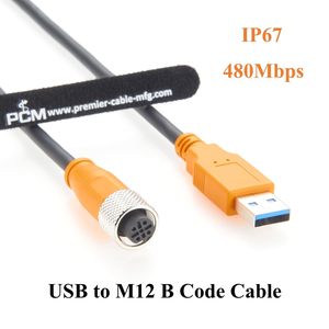Cable de extensión Plinkwirekb USB 3.0 A macho a M12 B hembra de 5 pines, cable de automatización para sensores de visión industrial PLC. - Product Image 3