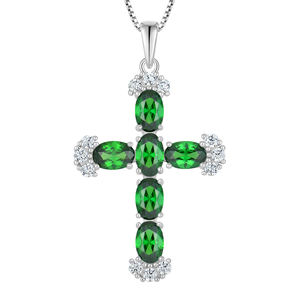 Di alta qualità Design con ciondolo a croce fantasia pieno di gioielli 925 in argento Sterling collana Custom collana produttori - Product Image 2