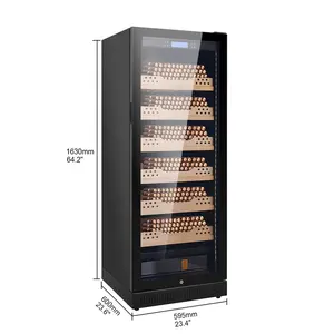 Hot sale display customized cedar wood large capacity electrical cigar humidor cabinet
