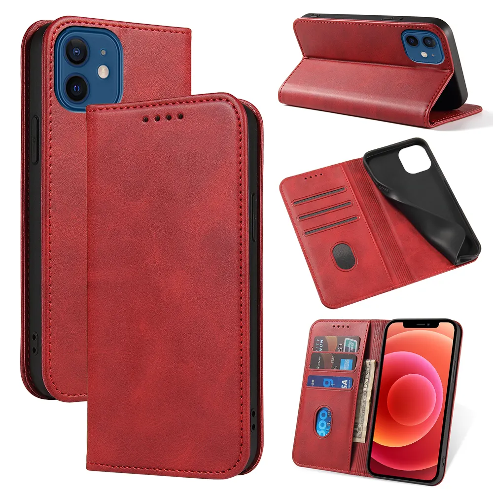 Popular mobile phone case wallet magnetic protective case for iPhone 14 11 12 13 Pro Max X XR XS MAX 7 8 Plus leather Phone case