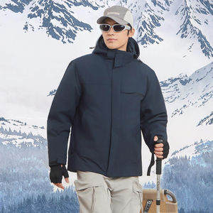 Veste polaire unie en laine chaude pour <span class=keywords><strong>homme</strong></span>, style universitaire, avec col montant, idéale pour le sport et les activités de plein air en automne, fermeture éclair frontale, pour le basketball - Product Image 1