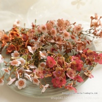 Bouquet de fleurs artificielles Gypsophile sur le thème de l'automne, en boîte, pour artisanat DIY, couronnes, décoration de mariage et de maison, en plastique et soie tissée