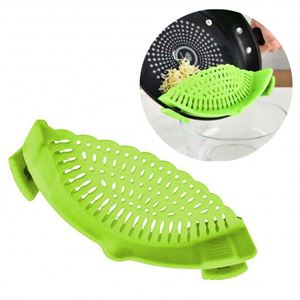 Égouttoir en silicone pour casseroles et poêles, ustensile de cuisine pratique, service OEM ODM, prix usine, égouttoir à pâtes et légumes à clipser pour casseroles et poêles - Product Image 1
