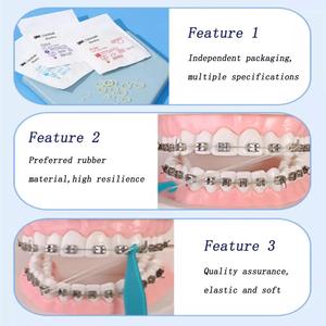 5000 Pezzi Elastici Dentali in Gomma, Legature Ortodontiche 3.5OZ 1/8"- 5/16" Confezione Zoo Pack, Materiali Ortodontici in Lattice - Product Image 3