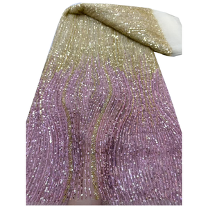 Ni.ai ผ้าลูกไม้ประดับด้วยลูกปัดปักเลื่อมงานแฮนด์เมดสุดหรูผ้าตาข่ายฝรั่งเศสสไตล์แอฟริกันสำหรับชุดเจ้าสาวสำหรับงานปาร์ตี้ - Product Image 5