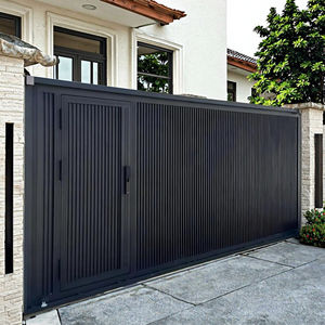 Porte coulissante en aluminium de haute qualité, personnalisable en hauteur, avec rouleaux, porte principale électrique pour cour - Product Image 1