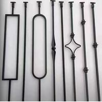 Balustre d'escalier torsadé en métal noir antirouille pour extérieur, poteau de balustrade de 44 pouces, balustre ornemental en fonte pour balcon
