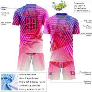 Conjunto de Camisetas de Fútbol Personalizadas Unisex para Adultos, Sublimadas, Transpirables, Cuello Redondo, Uniforme de Entrenamiento de Equipo, Nombre, Número y Logotipo Impresos - Product Image 3