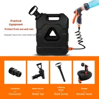 Grande pompe à air pour douchette de camping extérieure, seau de 21 litres (5,5 gallons), stockage d'eau pratique, composants et systèmes pour camping-car