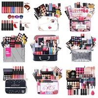 Kit de maquillage tout-en-un, ensemble cosmétique, fard à paupières, rouge à lèvres, anticernes, fond de teint, étui pour pinceaux, pour salon de beauté