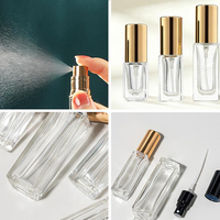 Flacon de parfum vide en verre transparent de luxe, carré ou rectangulaire, avec capuchon en aluminium, pour vaporisateur, 3ml, 5ml, 10ml, 20ml, 30ml, vente en gros