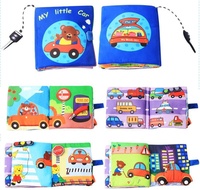 Mein kleines Auto Früh pädagogische Schwarz-Weiß-weiche Babybuch Stoff Stoff Bücher Set Spielzeug für Babys