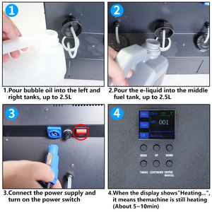 4 đầu điều khiển từ xa DMX sương mù Máy bong bóng RGB 3in1 LED tự động chất lỏng khói Máy bong bóng cho đám cưới bên sân khấu DJ Disco - Product Image 2