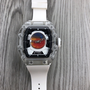 Orologio <span class=keywords><strong>da</strong></span> Polso Meccanico <span class=keywords><strong>da</strong></span> Uomo Raro <span class=keywords><strong>da</strong></span> <span class=keywords><strong>Collezione</strong></span> a Tema Spaziale, con Cassa Tonneau, Quadrante in Cristallo Trasparente Smaltato e Tourbillon, Orologio Artistico di Carattere - Product Image 2