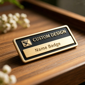 Metal Name Plate Employee Magnetic Name <b>Badge</b> Holders Waterproof Name Button <b>Badge</b> for Corporate Staff - Product Image 5