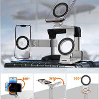 Travel Air Plan Railway 360 rotación celular soporte móvil escritorio tableta soporte plegable Clip soporte magnético para teléfono
