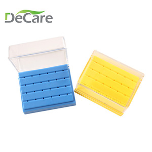 กล่องเก็บอุปกรณ์ทันตกรรม DeCare 24 ช่อง สีฟ้าและสีเหลือง สำหรับเครื่องมือทันตกรรม - Product Image 1