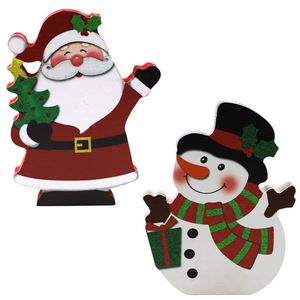 Ornements de Noël en bois en gros, décorations créatives et colorées en bois de Père Noël et bonhomme de neige pour la maison et les fêtes, livraison directe - Product Image 1