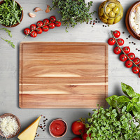 Extra groot acacia houten snijplank voor de keuken, groot slagerblok snijplank met sapgoot, dik houten snijplank voor houtsnijwerk