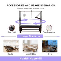 Appareil de Pilates multifonctionnel et durable en bois, équipement d'entraînement de yoga, lit de Pilates combiné Cadillac