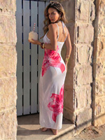 TW 2026 Op maat gemaakte dames halter bikini set met effen kleur, lage taille, thongs en doorschijnend bloemenprint zwempak