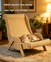 Griffoir pour chat en forme de M, vertical, en sisal, avec planche ondulée, durable, à fixer au mur, protection de meubles, tapis pour chaton