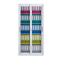 Lemari Baja Modern Pintu Geser Kaca untuk Penyimpanan Kantor, Sekolah, Rumah Sakit, Struktur Bongkar Pasang, Warna Dapat Disesuaikan