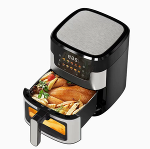 Friteuse à air intelligente à écran tactile 5-6L en plastique, sans huile, avec fenêtre d'observation et panier antiadhésif pour usage domestique et hôtelier - Product Image 2
