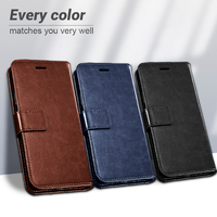 Casing Dompet Kulit PU Tekstur Retro untuk Huawei Honor 200 Lite X7A X9B Magic 6 Lite, Casing Ponsel POCO X7 X6 S25 Ultra