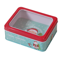 1 pièce Boîte à bonbons biodégradable en pâte de maïs, motif Joyeux Noël, mini boîte métallique scellée, organisateur de bijoux, emballage cadeau, pour pâtisserie maison et biscuits