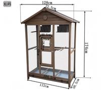 Grande, moyenne et petite cage à oiseaux en bois imperméable avec roulettes pour pigeon, caille, perroquet, canari, ara, calopsitte, usage d'élevage