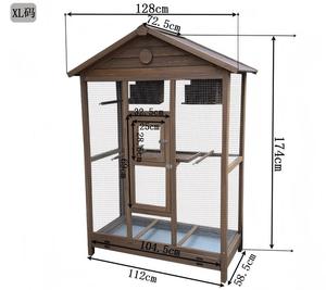 Grande, moyenne et petite <span class=keywords><strong>cage</strong></span> à oiseaux en bois imperméable avec roulettes pour pigeon, caille, perroquet, canari, ara, calopsitte, usage d'élevage - Product Image 2