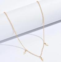 Collier ras du cou en acier inoxydable croix pendentif plaqué or bijoux croix collier femmes étanche bijoux jésus croix collier