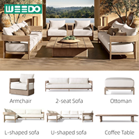 Teakholz Outdoor-Sofa-Set Modernes Wasserfestes Umweltfreundliches Hotel-Villa-Apartment Garten-Sofa Terrassen-Patio-Möbel Luxus-Sofa