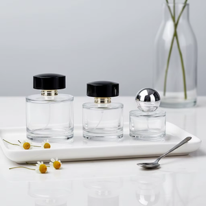 Wholesale 30ml 50ml 100ml Round Thick Glass Perfume Cosmetic Spray Bottle with Cap & Brush Lid Screen Printed for Cosmetic Use - Product Image 2