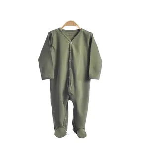 Geweiya dyed jersey 100% organic cotton baby onesie unisex long sleeve 1 month 2 years rompers infants toddlers