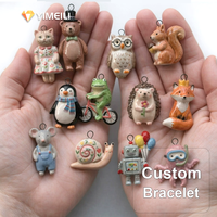 Pendentif animal 3D en acier inoxydable plaqué or PVD YML, motifs chat, ours, écureuil, pingouin, grenouille, escargot, breloque DIY, inaltérable et étanche