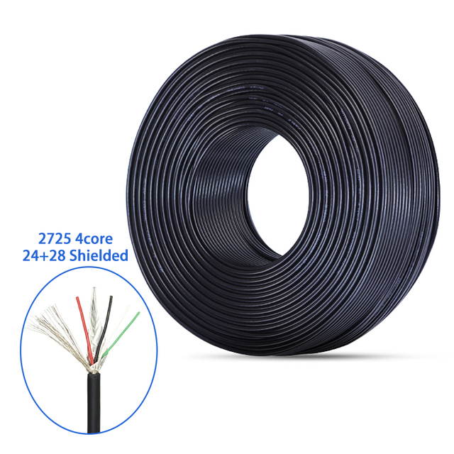 AWM UL Style 2725 Vw1 24awg + 28awg TPE 4 Core Shielding Usb Data Wire Aluminum Foil Twisted Pair Usb Double Shielded Cables