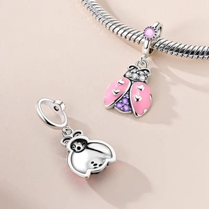 <span class=keywords><strong>MULA</strong></span> Dijes de Plata de Ley 925 con Forma de Panda y Delfín para Pulseras y Collares Originales, Regalo de Moda DIY para Mujer - Product Image 3